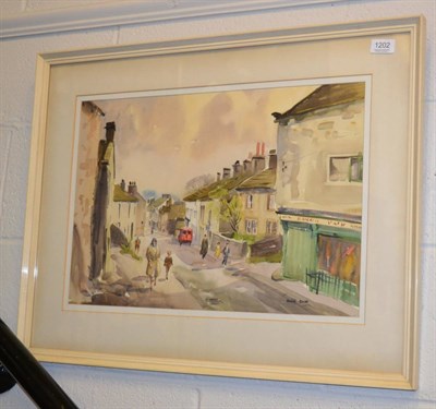 Lot 1202 - Angus Rands (British, 1922-1985), Yorkshire street scene, watercolour, signed (lower right)