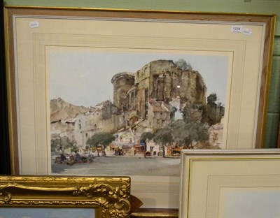 Lot 1234 - After Sir William Russell Flint, A Continental town, signed, with blindstamp for the Fine Art Trade