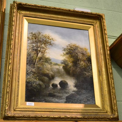 Lot 1247 - R Marshall (19th Century School), On the River Esk, oil on canvas in a gilt frame, signed