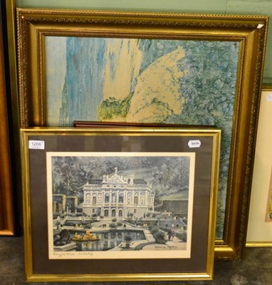 Lot 1266 - Three framed pictures by John Headley, Blue Flax signed Hornel together with three prints (7)