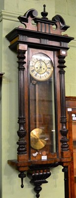 Lot 1278 - A Vienna type striking wall clock, a 1930s striking oak cased wall clock and two reproduction...