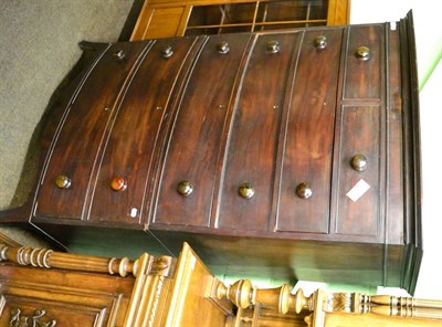 Lot 1287 - A Victorian mahogany six height bow fronted chest of drawers