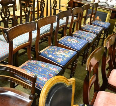 Lot 1354 - A set of six 19th century mahogany bar back dining chairs