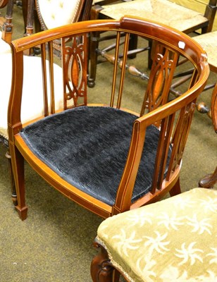 Lot 1366 - Edwardian mahogany horse shoe back chair