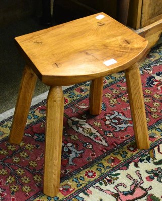 Lot 1372 - Yorkshire School oak stool, on four chamfered legs