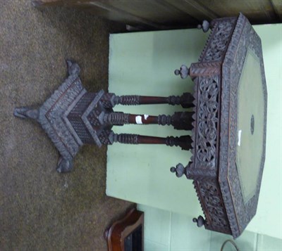 Lot 1387 - A craned octagonal Burmese table