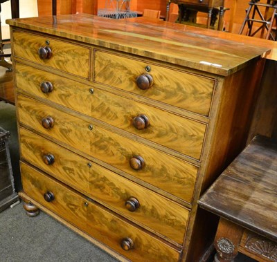 Lot 1388 - A Victorian mahogany five height chest of drawers