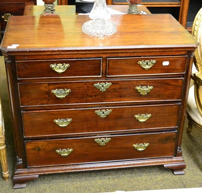 Lot 1416 - George III mahogany four height chest of drawers of small proportions