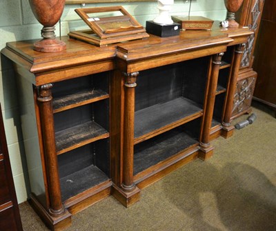 Lot 1424 - A Regency rosewood breakfront open bookcase