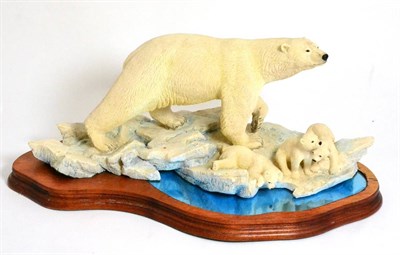 Lot 5 - Border Fine Arts 'Arctic Adventure' (Polar Bear and Cubs), model No. L146, limited edition 418/850