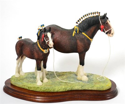 Lot 12 - Border Fine Arts 'Champion Mare and Foal' (Shire Mare and Foal, Standard Edition), model No. B0334A