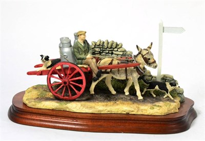 Lot 24 - Border Fine Arts 'Delivering the Milk' (Donkey Cart), model No. AG01 by Ray Ayres, limited...