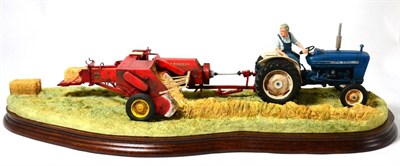 Lot 44 - Border Fine Arts 'Hay Baling', model No. 0738 by Ray Ayres, limited edition 1490/2002, on wood...