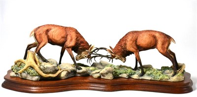 Lot 49 - Border Fine Arts 'Highland Challenge' (Pair of Stags Fighting), model No. L127 by Mairi Laing Hunt