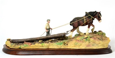 Lot 58 - Border Fine Arts 'Logging', model No. B0700 by Ray Ayres, limited edition 858/1750, on wood...