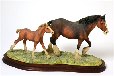 Lot 61 - Border Fine Arts 'New Arrival At Harland Grange' (Clydesdale Mare and Foal), model No. JH11 by...