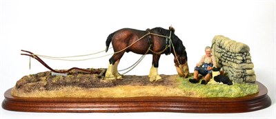 Lot 71 - Border Fine Arts 'Ploughman's Lunch' (Shire, Farmer and Collie), model No. B0090B by Anne Wall,...