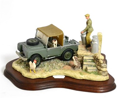 Lot 72 - Border Fine Arts 'Putting Out The Milk' (Landrover), model No. JH66 by Ray Ayres, limited...