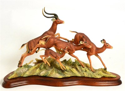 Lot 78 - Border Fine Arts 'Savannah Spring' (Group of Impala), model No. L138 by Richard Roberts,...