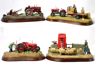 Lot 87 - Border Fine Arts Studio Tractor Models Comprising: 'Right of Way', model No. A6026, 'Tractors',...