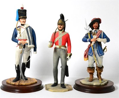 Lot 101 - Border Fine Arts The Military Collection Figures Comprising: 'Dragoon Officer' (Waterloo),...