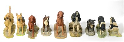 Lot 104 - Border Fine Arts The World of Dogs Models Including: 'Staffordshire Bull Terrier', (Standing, Style