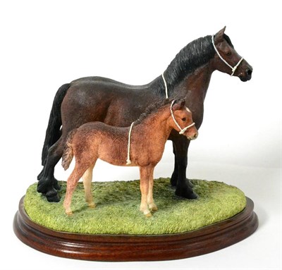 Lot 114 - Border Fine Arts 'Welsh Cob Mare and Foal' (Style Two), model No. B0906, limited edition...