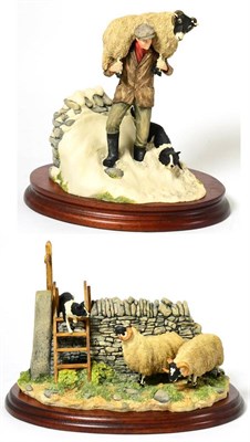 Lot 117 - Border Fine Arts 'Winter Rescue' (Shepherd Carrying Ewe), model No. JH41 and 'Element of...