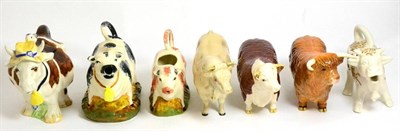 Lot 134 - Beswick Cattle Comprising: Hereford Bull, Second Version, model No. 1363B, Charolais Bull,...