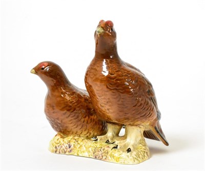 Lot 144 - Beswick Grouse (Pair), model No. 2063, red-brown gloss