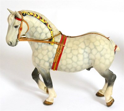 Lot 150 - Beswick Percheron, Harnessed Horse, model No. 2464, dappled grey matt