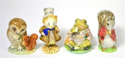 Lot 157 - Beswick Beatrix Potter Figures Comprising: 'Amiable Guinea-Pig', Style One, 'Mr Jeremy Fisher',...