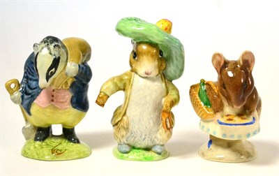 Lot 159 - Beswick Beatrix Potter Figures Comprising: 'Appley Dapply', first version, bottle out, 'Tommy...