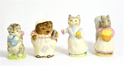 Lot 162 - Beswick Beatrix Potter Figures Comprising: 'Tabitha Twitchit', first variation, 'Miss Moppet',...