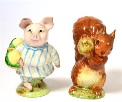 Lot 164 - Beswick Beatrix Potter 'Little Pig Robinson', first variation, blue striped dress, and...