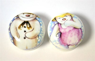 Lot 190 - Royal Doulton Snowman trinket boxes (2)