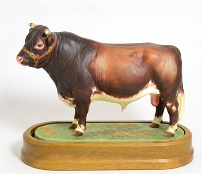 Lot 197 - Royal Worcester Dairy Shorthorn Bull ";Royal Event";, model No. RW3781 by Doris Lindner,...