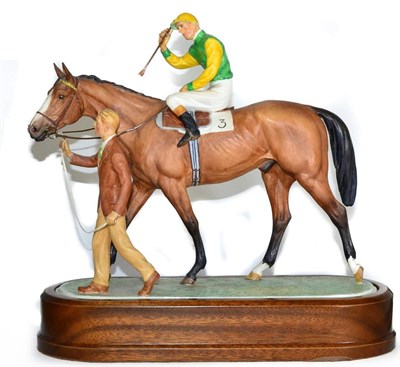 Lot 207 - Royal Worcester 'The Winner with Jockey and Stable Boy', model No. RW3667 by Doris Lindner,...