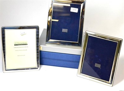 Lot 215 - Three modern silver photograph frames