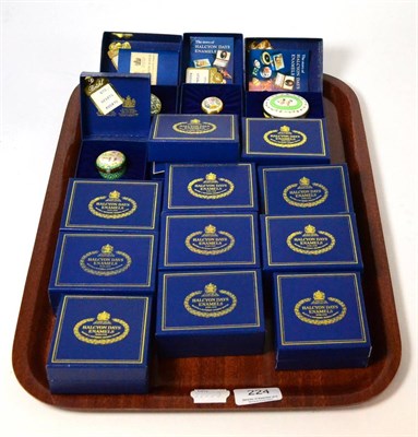 Lot 224 - ~ A collection of fifteen Halcyon Days enamel boxes, cased