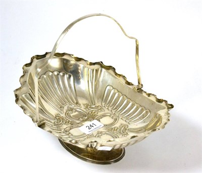 Lot 241 - A silver basket with swing handle