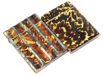 Lot 254 - Two tortoiseshell card cases