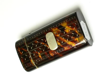 Lot 279 - A 19th century tortoiseshell and silver pique decorated etui