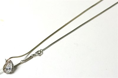 Lot 303 - Chopard 18ct white gold snake chain necklet, and a 9ct white gold ear stud