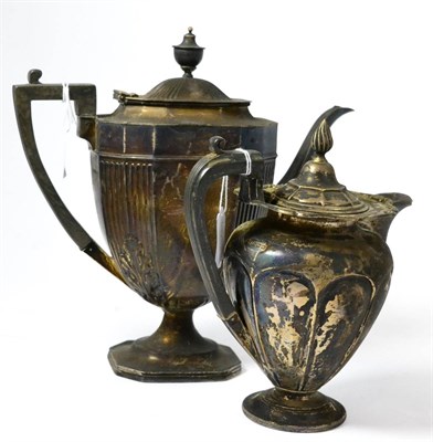 Lot 316 - A silver pedestal coffee pot, Sheffield, and silver hot water jug, Sheffield