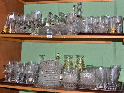 Lot 348 - ~A collection of Villeroy & Boch and Baccarat table glasswares etc (qty on two shelves)