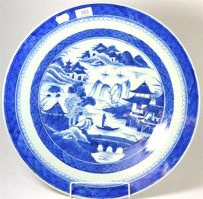 Lot 363 - Japanese blue and white platter