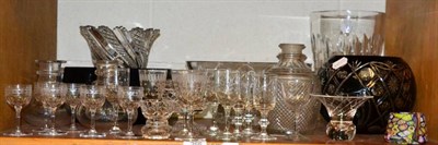 Lot 366 - A quantity of cut and coloured glassware including vases, bowls etc