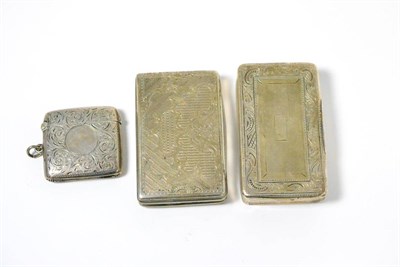 Lot 377 - Two Continental silver snuff boxes and silver vesta