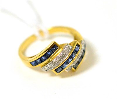 Lot 407 - ~A sapphire and diamond ring